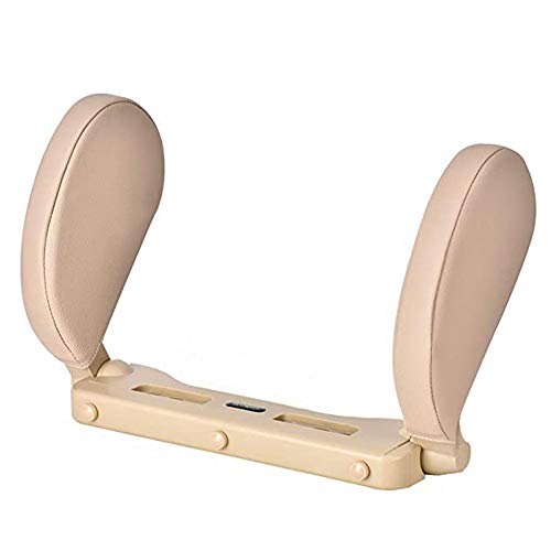 RunSnail Car Seat Headrest Pillow, Car Travel Neck Support Sleeping Cushion Breathable Adjustable for Kids Adults, Beige
