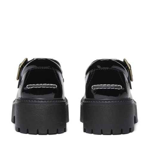 Timberland Women's Stone Street Platform Buckle Shoe, Black, 10 Medium