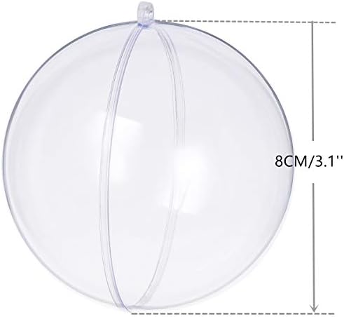 Clear Plastic Fillable Ornaments Ball, DIY Ornaments for Christmas, Wedding, Party, Home Decor (80mm Diameter/ 10pcs)