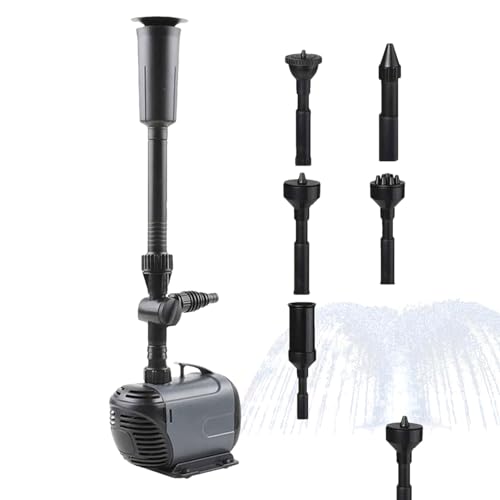 Bomba sumergible, kit de bomba de fuente, bomba de filtro, bomba de agua de fuente de buen sellado con opción de flujo ajustable, bomba de estanque de acero inoxidable de bajo consumo para estanques