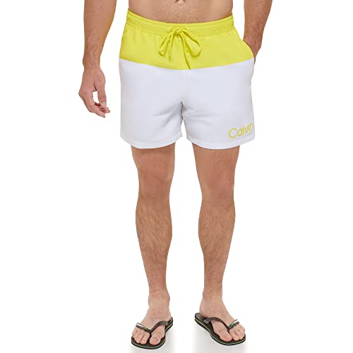 Calvin Klein Men's Standard Uv Protected Quick Dry Drawstring Multicolor Swim Trunk
