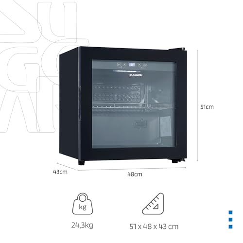 Cervejeira Suggar 48L 127V Preta com Porta de Vidro