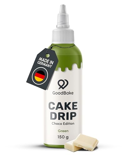 GoodBake Cake Drip Choco 150g Grün | Schokoglasur zum Dekorieren & Verzieren von Torten Cup Cakes & Keksen | Kuchenglasur glutenfrei | Tortendeko Made in Germany
