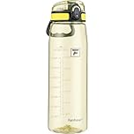 Fanhaw 1L Tritan Water Bottle with Chug Lid - Clear, BPA-Free, Lightweight, Wide Mouth, Leak-Proof, Perfect for Gym, Travel, School, Office, and Sports (Imperial Yellow)