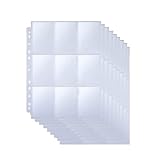 DAJASD Transparent Sammelkarten Folien, 900 Pockets Sammelkarten Hüllen, 50 Seiten Pro 9-Pocket Taschen Sammelkarten Folien, für eine Vielzahl von Ringbücher (Doppelseitiges Display)