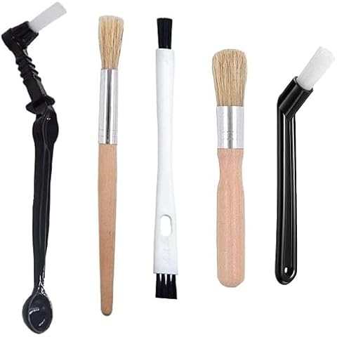 5 Pcs Coffee Machine Cleaning Set Coffee Grinder Brush Machine Cleaning Brush Coffee Grinder Cleaning Brush Wooden Handle Brush,Coffee Art Pen Cover