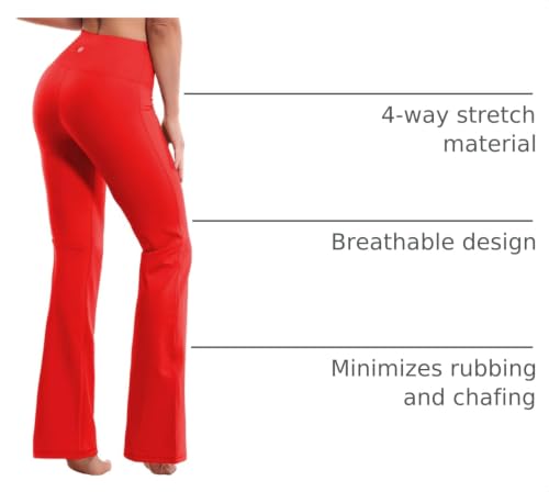 Image of BUBBLELIME 29 inch /31 inch /33 inch /35 inch /37 inch 3 Styles Women's High Waist Bootcut Yoga Pants Basic /Side Pockets Tummy Control Workout Flared