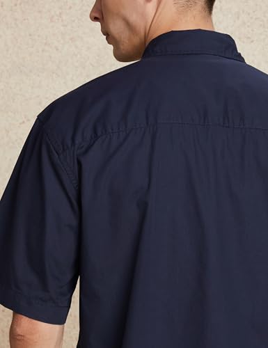 Image of Amazon Brand - Symbol Men's Solid Oversized Half Sleeve Casual Shirt | Plain | 100% Cotton (Available in Plus Sizes)