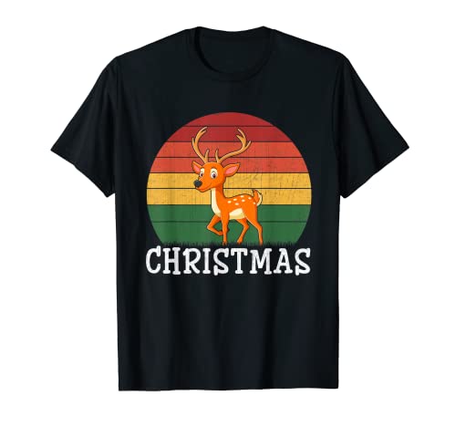 Matching Outfits for Holiday Party Retro Deer Christmas T-Shirt