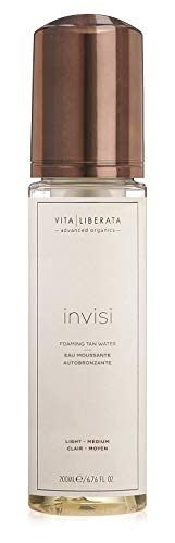 Organic Invisi Self Tanning Mousse - VITA LIBERATA Invisi Clear Foaming Self Tan Water, Organic, Natural and Vegan No Transfer Fake Tan Light-Medium 200ml
