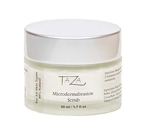 Premium Taza Natural Microdermabrasion Scrub, 50 Ml (1.7 Fl Oz) Radiant Complexion With: Shea Butter, Coconut Oil, Grapeseed Oil, Almond Oil, Cocoa Butter #TOP1
