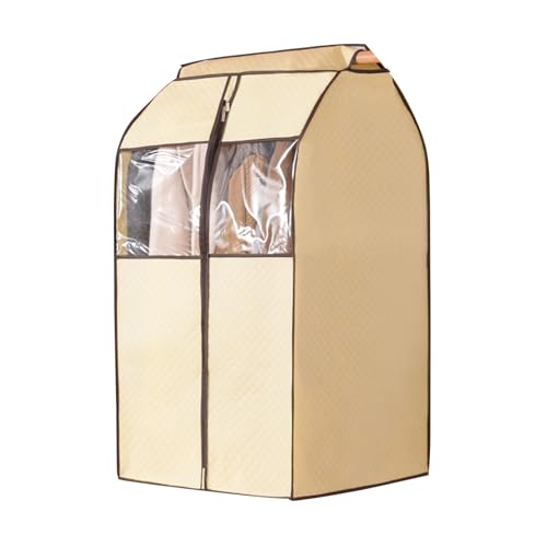 Funda Ropa Armario Totalmente Cerrada, Fundas Ropa con Ventana de Transparente y Dos Cremalleras para Chaquetas, Abrigos y Trajes(Yellow,52x52x90cm/20x20x35in)