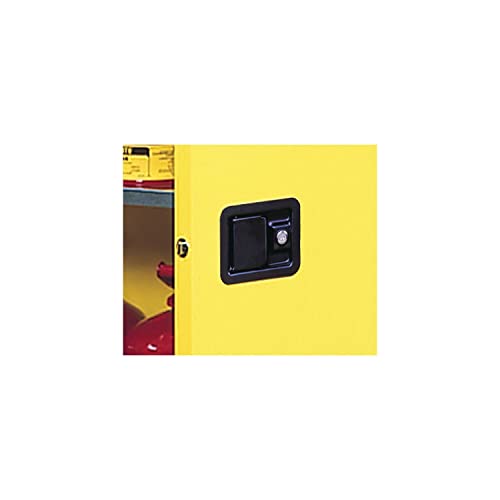 Image of Justrite 20 Gallon Manual Close Paint and Ink Safety Cabinet, 18 Gauge Steel, 2 Shelves, 23 inch x 44 inch x 18 inch, 1 Door Combustibles Cabinet, Made in The USA, Yellow, 891510