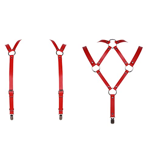 Men's Leather Body Harness Punk Chest Belt Adjustable Gothic Carnival Halloween Party Dance Costume Men's straps2