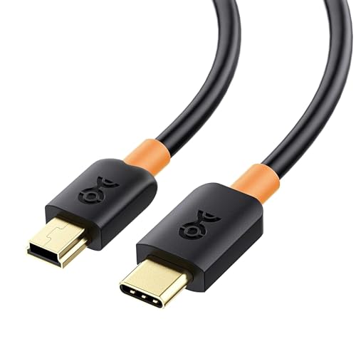 Cable Matters Mini USB to USB C Cable - 6.6ft 480Mbps Data 15W Charging USBC to MiniUSB Cable for Game Controller Camera GPS Dash Cam Black