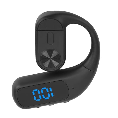Sunydog Auricular Inalámbrico Estéreo con Gancho para la Oreja, Auricular de una Sola Oreja, Micrófono con Cancelación de Ruido, Pantalla Digital para Deportes Negocios (Negra)