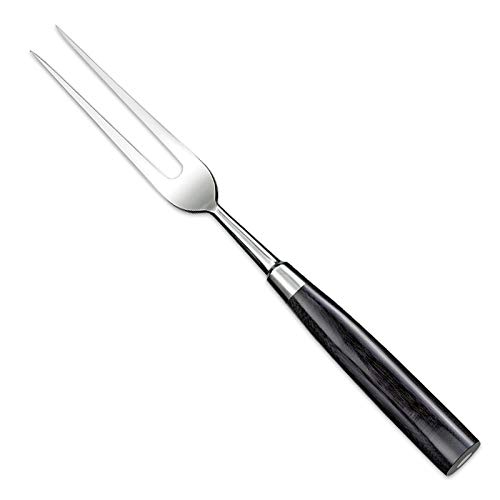 Kataoka Seisakusho SNM-1122 Serving Cutlery, Black, 6.3 inches (160 mm), TAMAHAGANE # Beauty Carving Fork