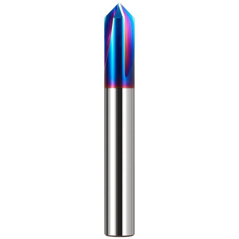 8mm 10mm Shank HRC65 3-Flute Tungsten Steel Carbide 60/90/120 Degrees Chamfer Milling Cutter CNC Router Bit Engraving Endmill Tools(90 Degree,BL-HRC65_8.0X8DX60L)