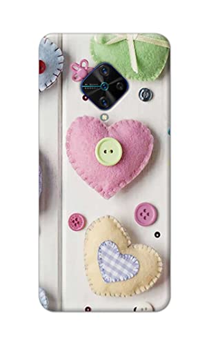 Image of PRINTFIDAA Heart Shape Hard Back Cover for Vivo S1 Pro Back Cover -(P6) KAT1010