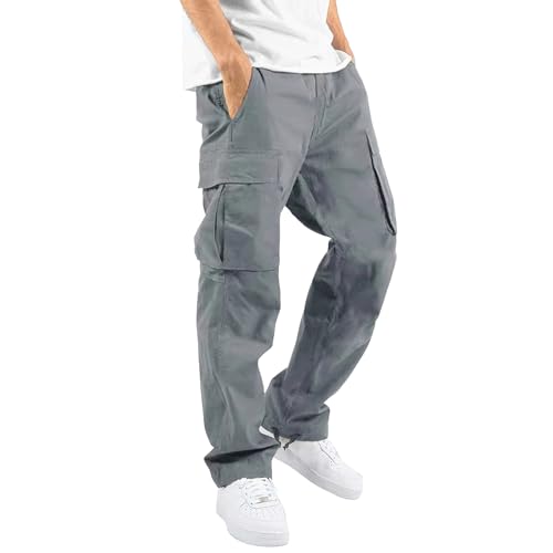 Men's Cargo Pants Straight Slim Fit Lightweight Joggers Pants Casual Athletic Sweatpants