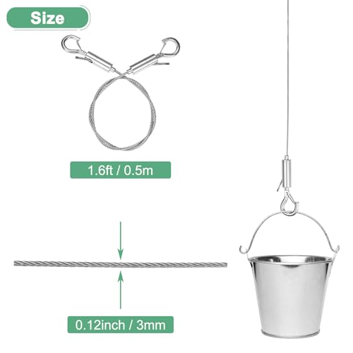 Image of M METERXITY 1-Pack Adjustable Picture Hanging Wire Kit, 0.5mx3mm Mirror Hanging Wire, Holds Up to 661lbs(300kg) 1.6FT Picture Frame Wire for Billboards /Basket /Flowerpot