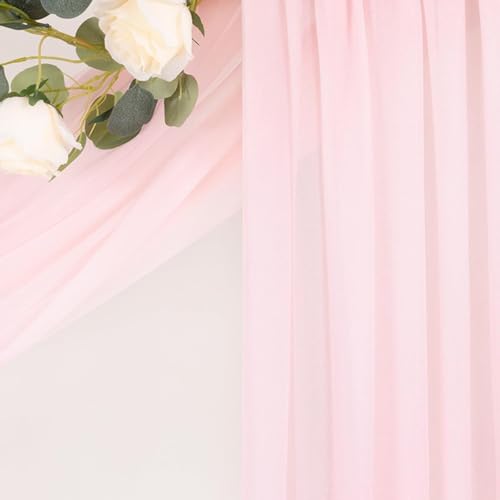 Image of Blush Pink Wedding Glitter Arch Draping Fabric 29 inch x 6.5 Yards 2 Panels Sheer Backdrop Curtains Drapery for Summer Wedding Ceremony Birthday Party Indoor Ceiling Decor