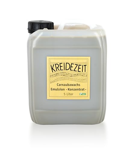 Kreidezeit Carnaubawachs-Emulsionskonzentrat (5 l) - Flüssigkeit - Oberflächenschutzwachs - Schutz und Aufwertung von Möbeln, Linoleum, Stein, Keramik und Holz