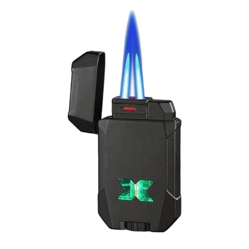 Mecha Dual-Flame Encendedor Resistente al Viento con LED