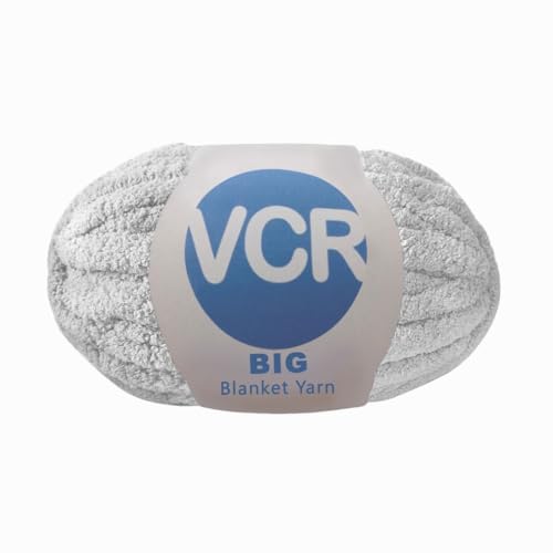 Image of VCR White Yarn, 200 Grams Big Chunky Hank, 22 Meters Length, Suitable for Knitting Blankets and Pillows, 100% Polyester Yarn Ball for Crochet DIY, Soft Threads, Pack of 1