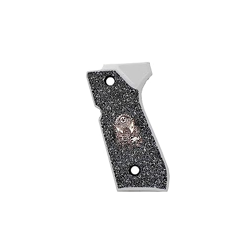 Compatible with Beretta 92 F/FS Acrylic with Silver Metal Logo (Vari 5)