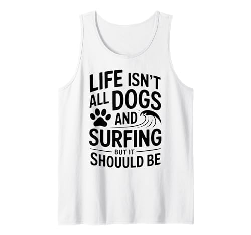 Perros Y Surfing Surfista Divertido Surfing Camiseta sin Mangas