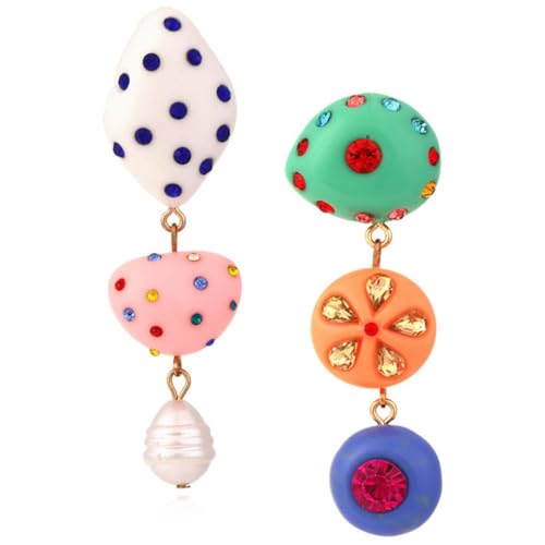 Colorful Earrings Asymmetrical Statement Dangle Earring Long Aesthetic Candy Color Earrings Acrylic Jewelry for Women