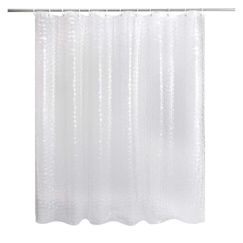 CIGPKLO Duschvorhänge Dicker Wasserwürfel-Duschvorhang, wasserdicht, durchsichtiges Futter, Badewannen-Badeabdeckung, Badezimmer-Badevorhänge, Liner(W80xH180cm)