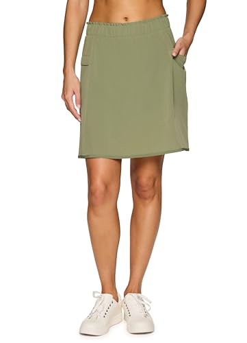 RBX Saia esportiva feminina, comprimento mais longo, estilo carga, secagem rápida, caminhada e short
