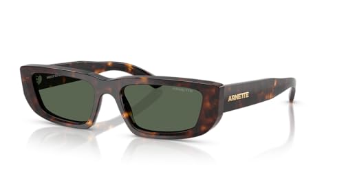 Arnette Men's AN4357 Al Rectangular Sunglasses, Dark Havana/Dark Green, 53 mm2