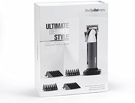 BaByliss Men Super-X Metal Series Cordless Hair Clipper silver, grey