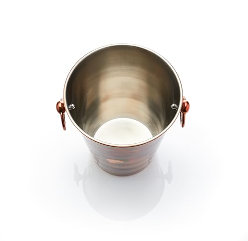 BarCraft BCCHAMIRIDCOP Luxury Stainless Steel Wine / Champagne Cooler Bucket, 24 x 20.5 x 23 cm (9.5" x 8" x 9") - Copper Finish