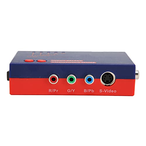 Convertitore per Convertitore Retro Scaler 2x, Multimediale da AV a HD, modalità Filtro e Passaggio, Adattatore per Videogiochi Senza Ritardi, Interfaccia Compatibile per (BLUE)
