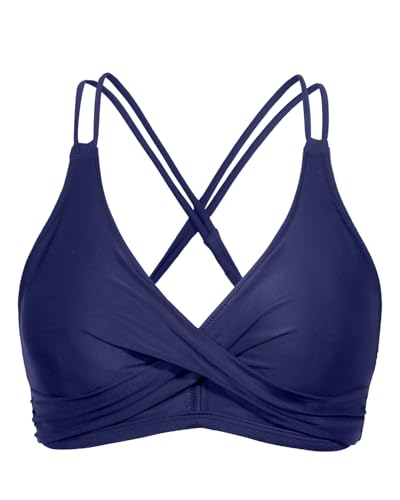 Image of Holipick Twist Front Bikini Tops for Women - Push Up Bathing Suit Top Padded Swimsuit Top