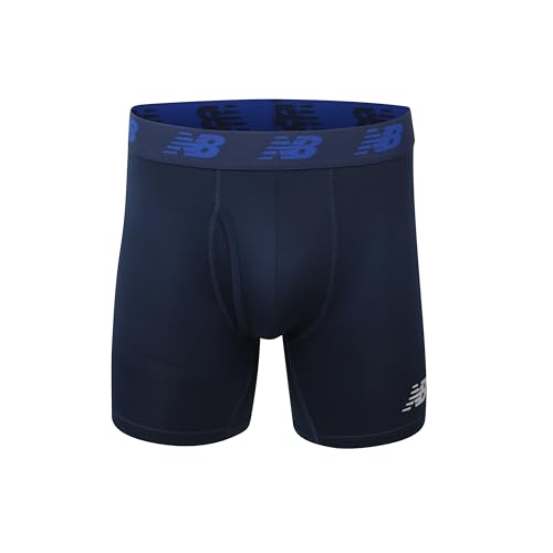 Image of New Balance Men's Performance Boxer Briefs with Fly, Breathable Stretch Underwear, Moisture Wicking, Soft Waistband (3 Pack)