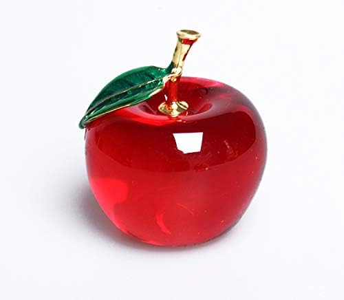 Crystal Ornament Fruits Glass Red Fruit Figurine Handmade Art Gift for Christmas Birthday Ornament