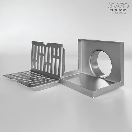 Image of Spazio Floor Stainless Steel Push Down Strainer (12 cm Set of 1)