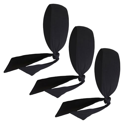 Diadema deportiva negra de Mikinona pack de 3 cintas elásticas de pelo para gimnasio y yoga