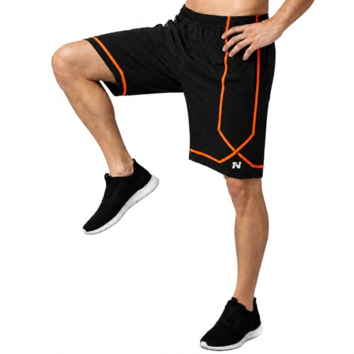 Image of NINQ Mens Shorts Stylish Cross Panel Design with Side Pocket | Gym Wear Shorts | Sports Short for Men Running, Training & Basketball