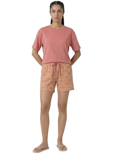 Image of Enamor Drawstring Mid Thigh Length Mid Rise Basic Shorts - Relaxed Fit, Super Soft Cotton - E062