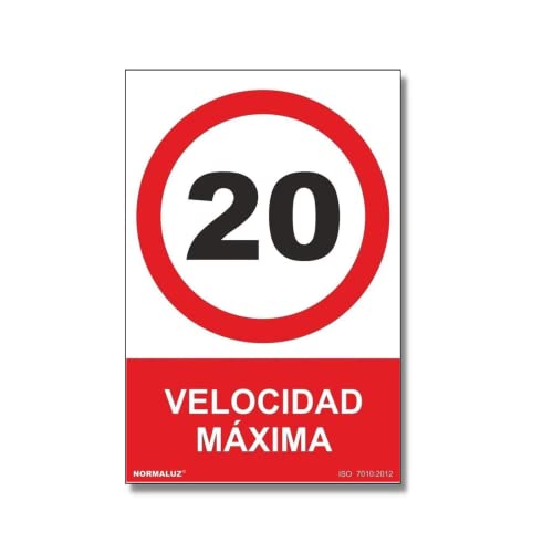 Señal de velocidad máxima 20 km/h, con tintas UV SEKURECO