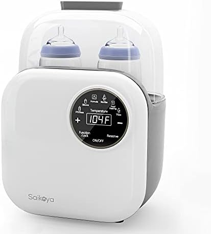Bottle Warmer,Saikoya 6-in-1 Baby Bottle Warmer with Smart Temperature Control & Fast Heat for Breast Milk and Formula, Portable Milk Food Heater & Defrost with LCD Touch Display
