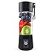 Produktbild TENSWALLXCJC Mixer Smoothie Maker Tragbarer Entsafter : 380ml BPA-freie Standmixer Persönlicher shaker proteinshake mit 6 Edelstahlmesser Tragbar USB-Mixbecher für Shakes und Saft, ZZB7367, Schwarz