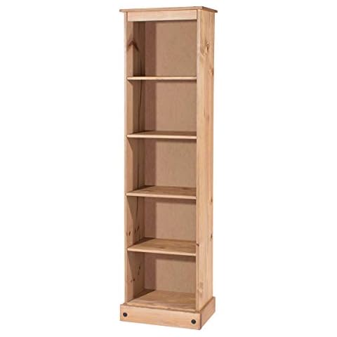 Furniture Dash - Narrow Bookshelf - Corner Shelf - Storage Cabinet - Laundry Room Organization - Shelves - 18.11" W, 7.87" D, 69.29" H - 24.21lb (Antique Brown) Cover