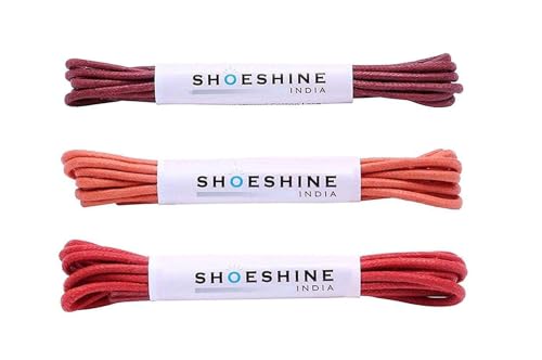 Image of SHOESHINE Formal Round Shoelace Waxed Cotton Thin Shoe Laces - 3 Pair